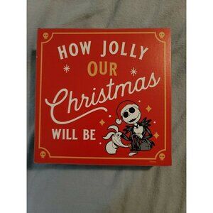 New Nightmare Before Christmas Wooden Plaque Jolly Christmas 6x6 Jack Zero Sign